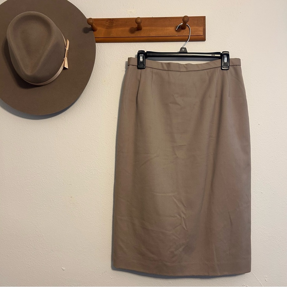 Pendleton 100% Wool Tan Pencil Skirt Size 12